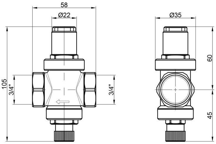 Icma 3/4" №247 (91247AE06) Габаритні розміри