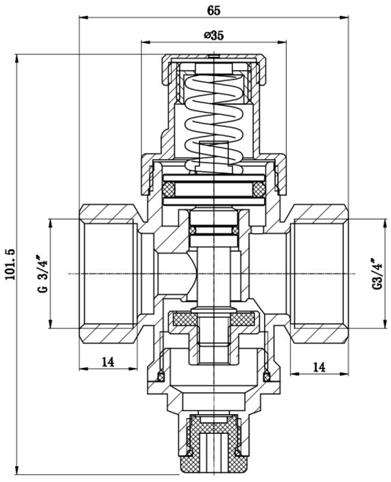 SD Forte 3/4" SF241W20 Габаритні розміри