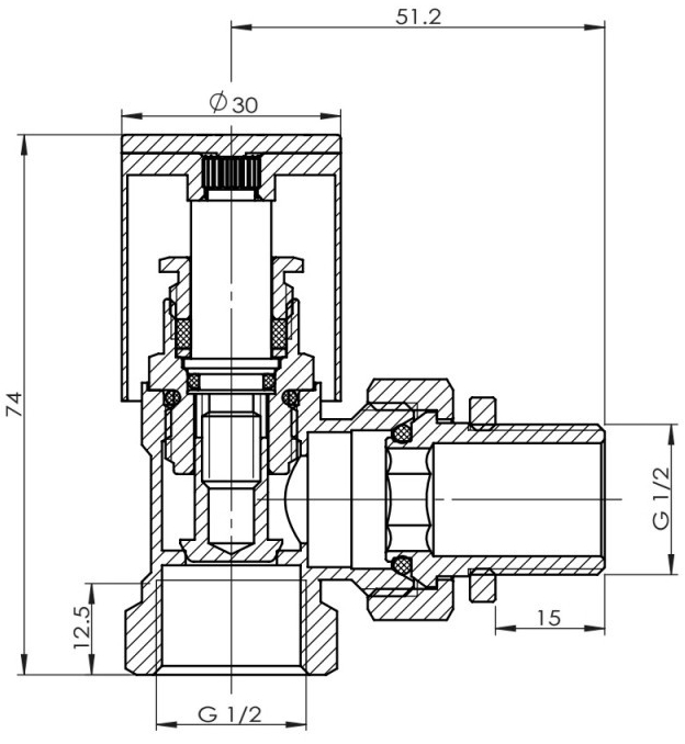 SD Forte 1/2" SF234W15 Габаритные размеры