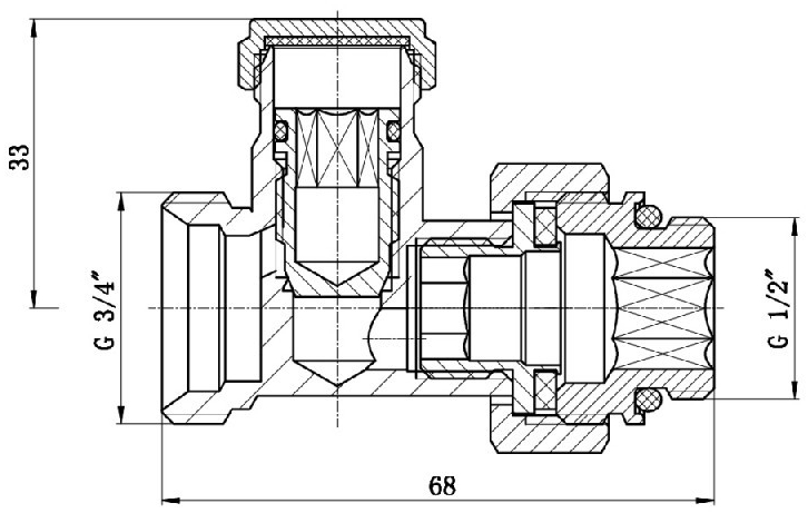 SD Forte 3/4"х1/2" SF253W15 Габаритні розміри