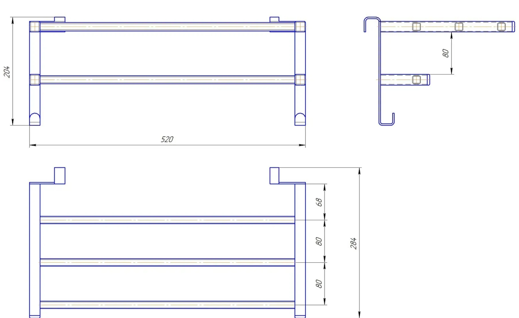 Hygge Family Sheffield 520x284 white mat (3.0.1202.13.WM) Габаритні розміри