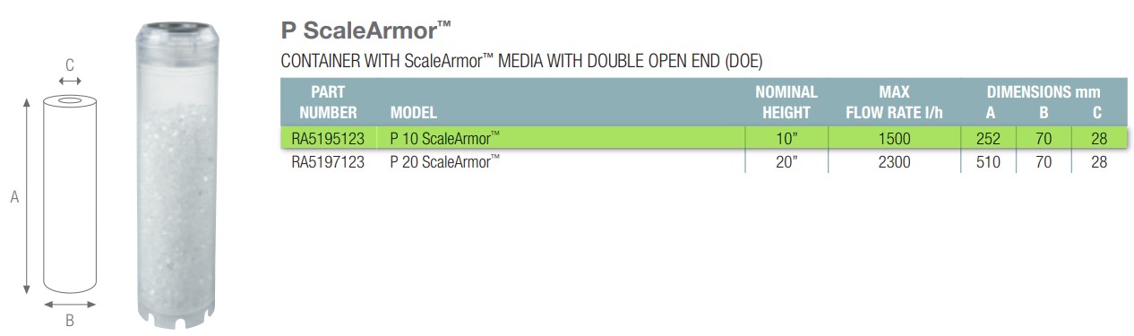 Atlas Filtri Scale Armor P 10 SX TS (RA5195123) (пом'якшення) Габаритні розміри