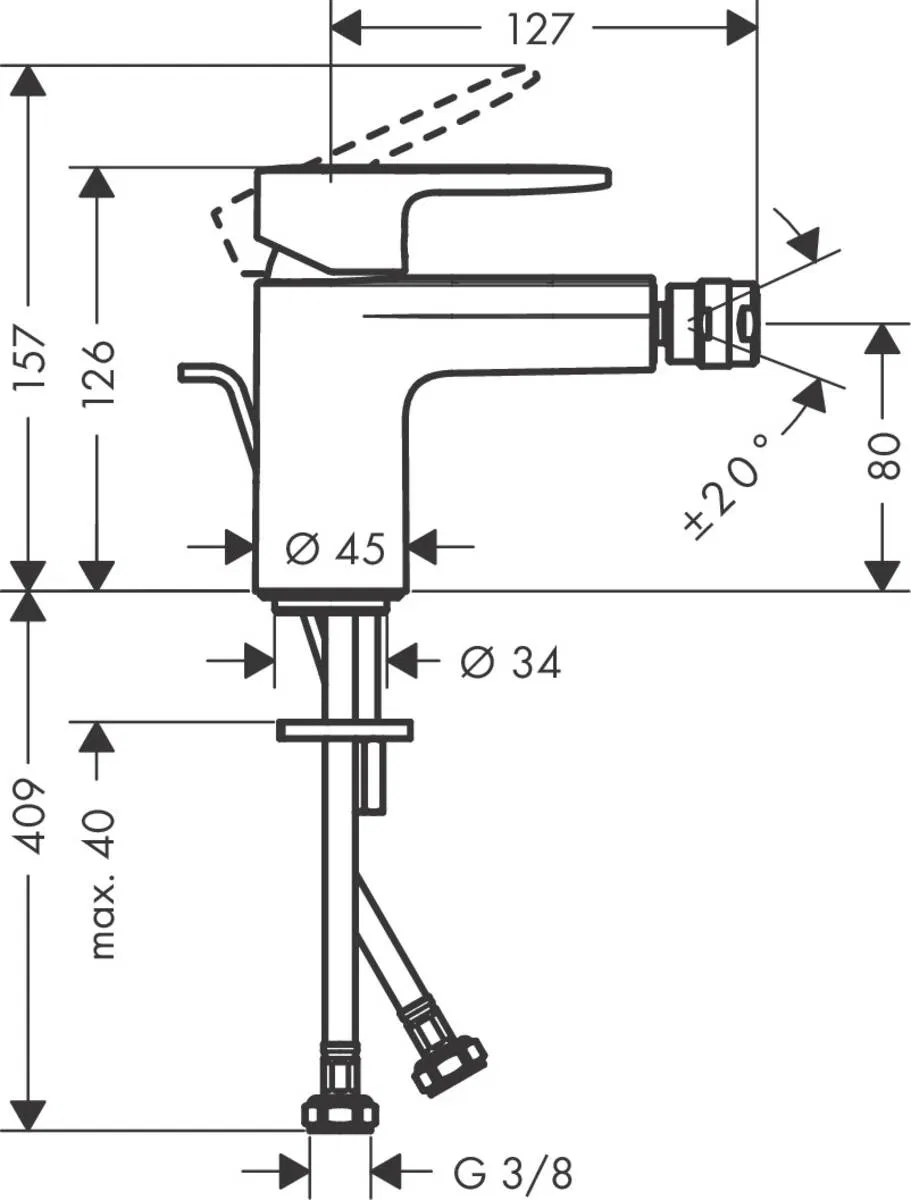 Hansgrohe Vernis Blend Matt Black 71210670 Габаритні розміри