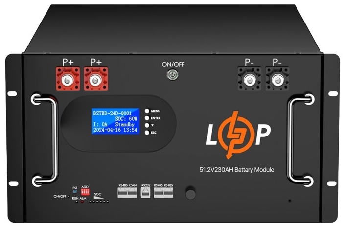 LogicPower LiFePO4 51,2V - 230 Ah (11776Wh) (Smart BMS 200A) з LCD RM AB (30386)