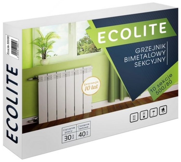 Биметаллический радиатор Ecolite 500/80 1,16 кг цена 3290 грн - фотография 2