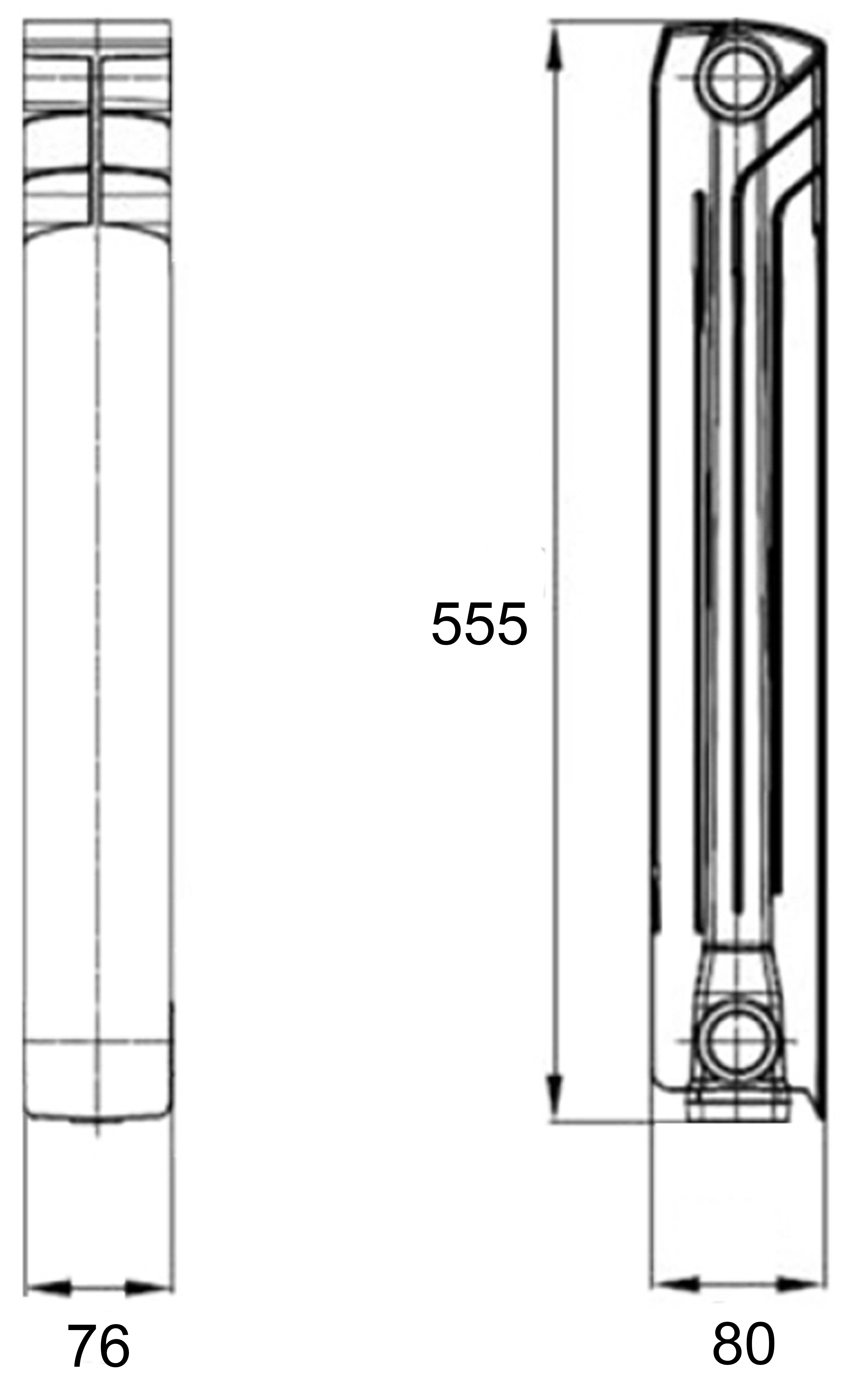 Ecolite 500/80 1,16 кг Габаритные размеры