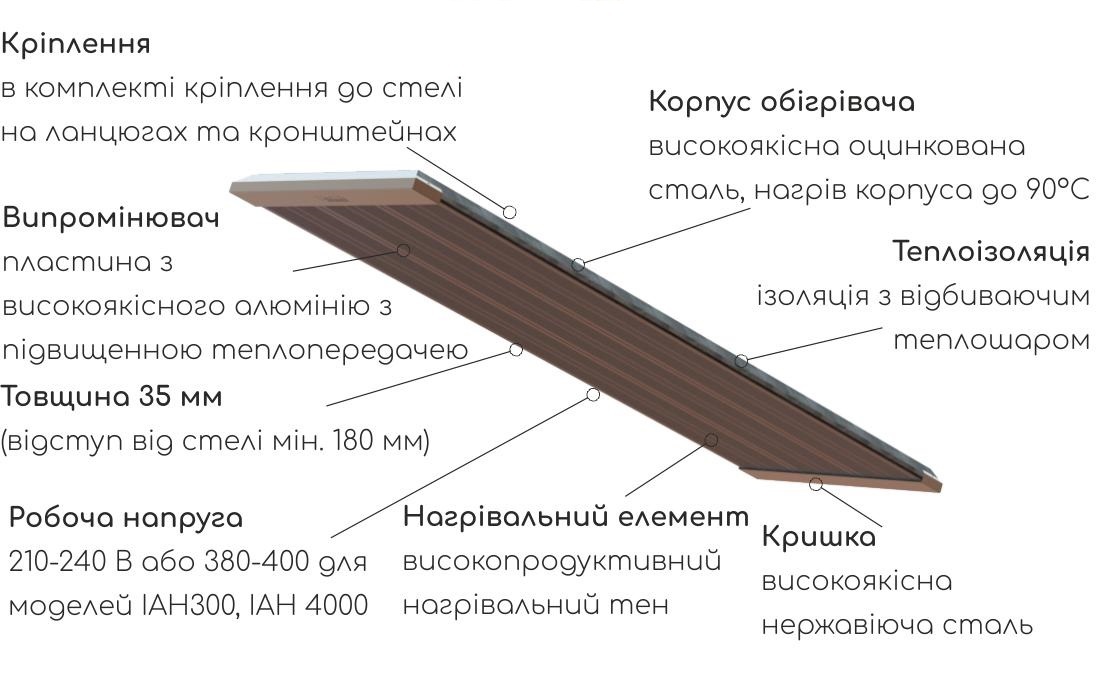 Інфрачервоний обігрівач HSteel IAH 500 S (IAH500S) ціна 2299 грн - фотографія 2