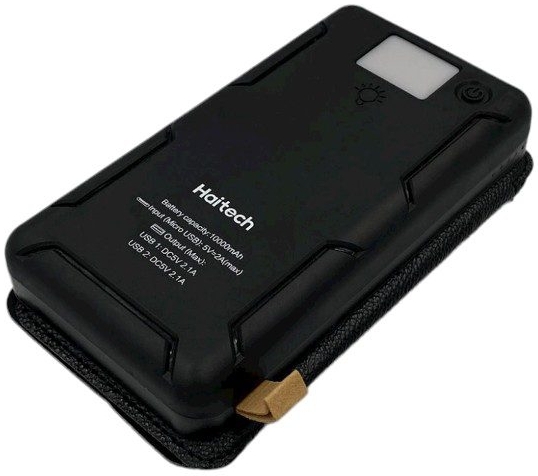 Повербанк Haitech HPB-S4 (10000mAh, солнечные батареи, защита от влаги)