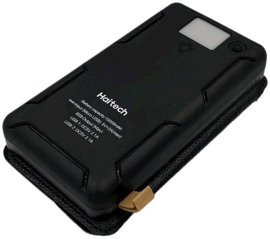 Haitech HPB-S4 (10000mAh, сонячні батареї, захист від вологи)