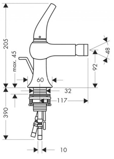 Hansgrohe Axor Terrano 37200000 Габаритні розміри