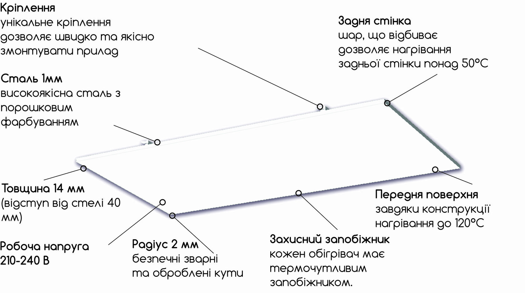 Инфракрасный обогреватель HSteel ISHC 7012 R (ISHC7012R) цена 4699 грн - фотография 2