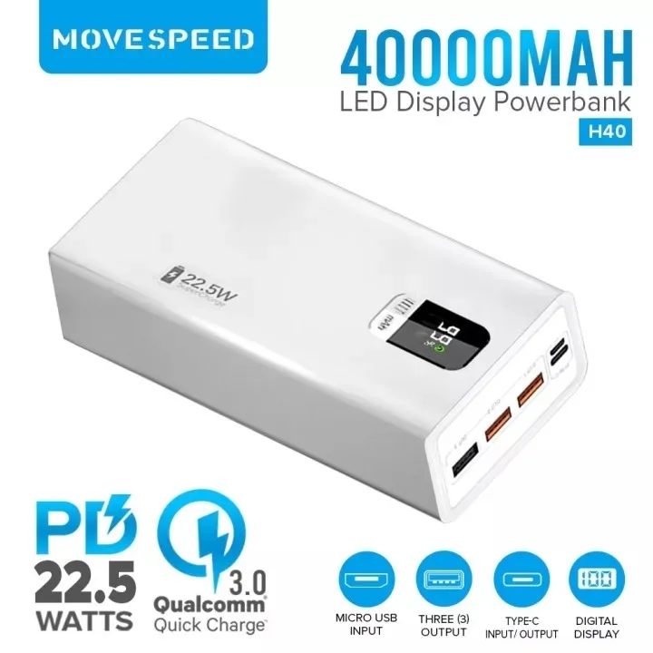 в продаже Повербанк Movespeed H40 40000 mAh 22.5W (H40-22W) - фото 3