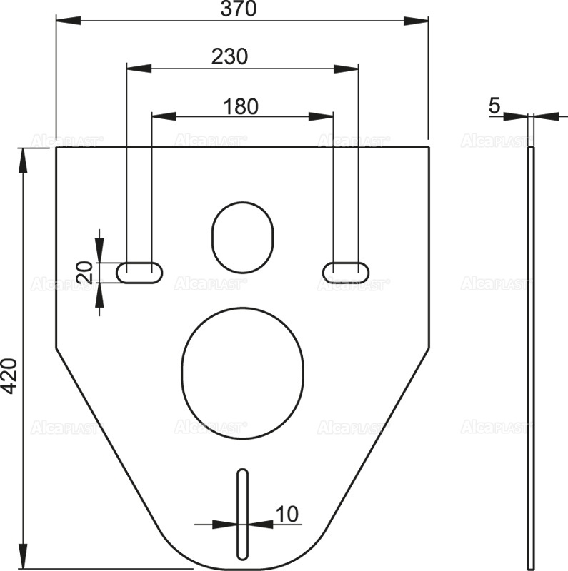 Alcaplast AM101/1120 + M670-0001 + M91 Габаритні розміри