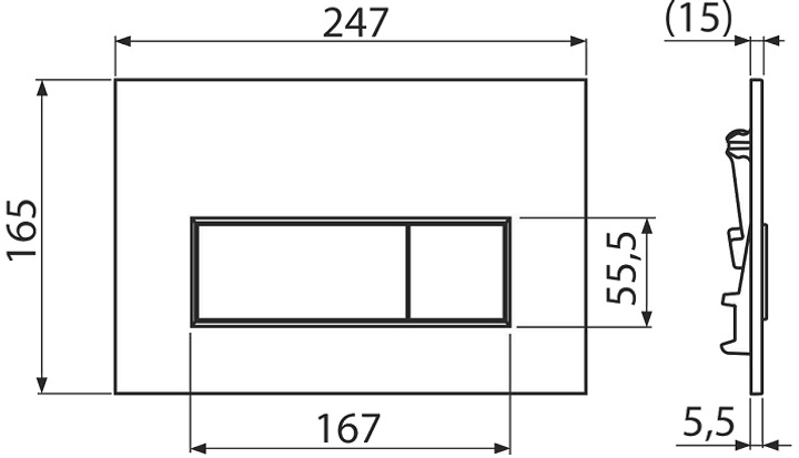 Alcaplast AM101/1120 + M570-0001 + M91 Габаритні розміри