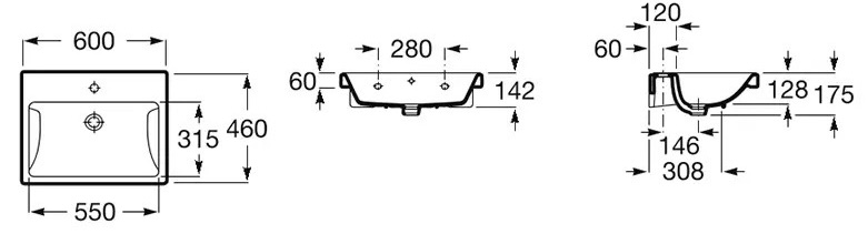 Roca Alter A3270M1000 Габаритні розміри