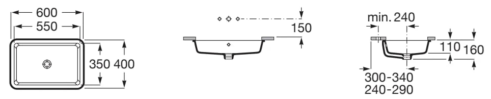 Roca Gap A3270YF000 Габаритні розміри