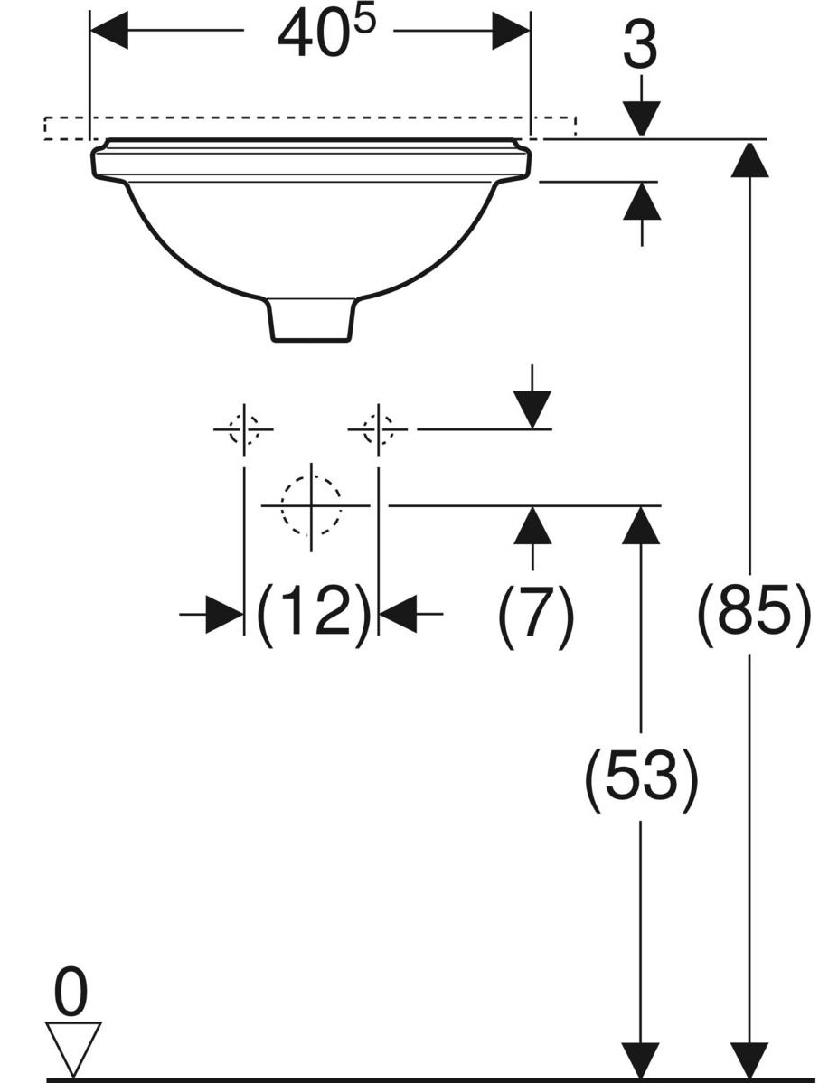 Geberit VariForm 40 500.747.01.2 Габаритні розміри