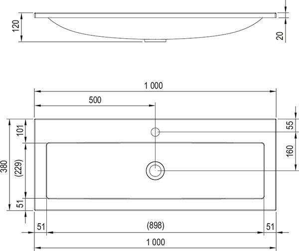 Ravak Clear 1000 (XJJ01110000) Габаритні розміри