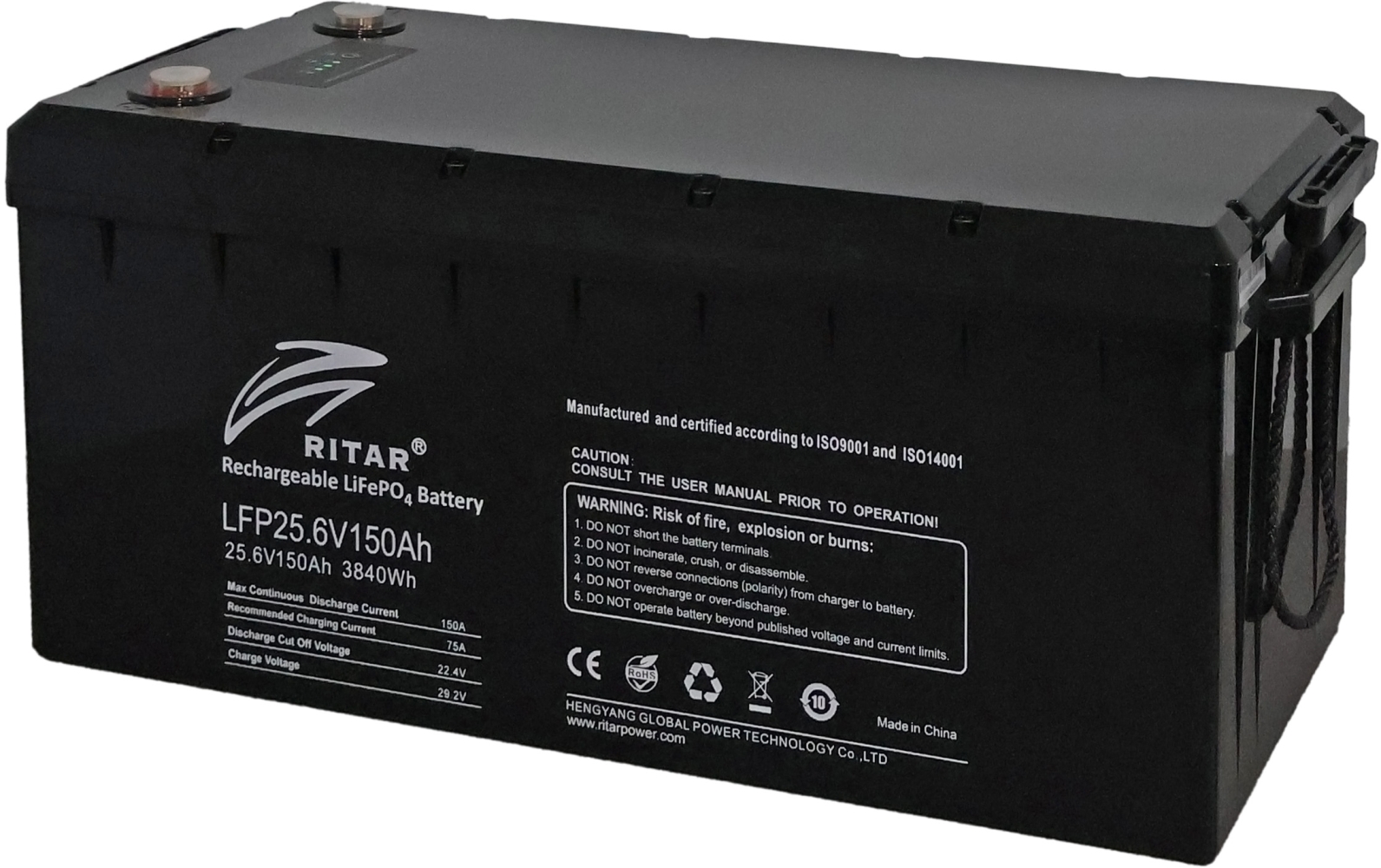 Ritar 25.6V 150Ah, LiFePo4 (LFP25.6V150Ah G2)