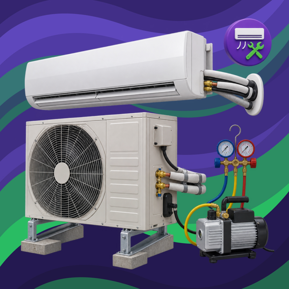 Монтаж кондиционера на готовую магистраль (28000-36000 Btu) в интернет-магазине, главное фото
