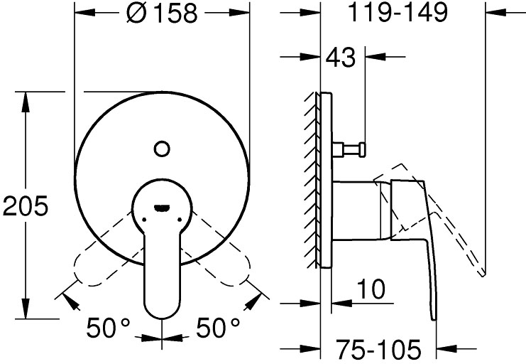 Grohe Eurostyle Cosmopolitan 24052002 Габаритні розміри