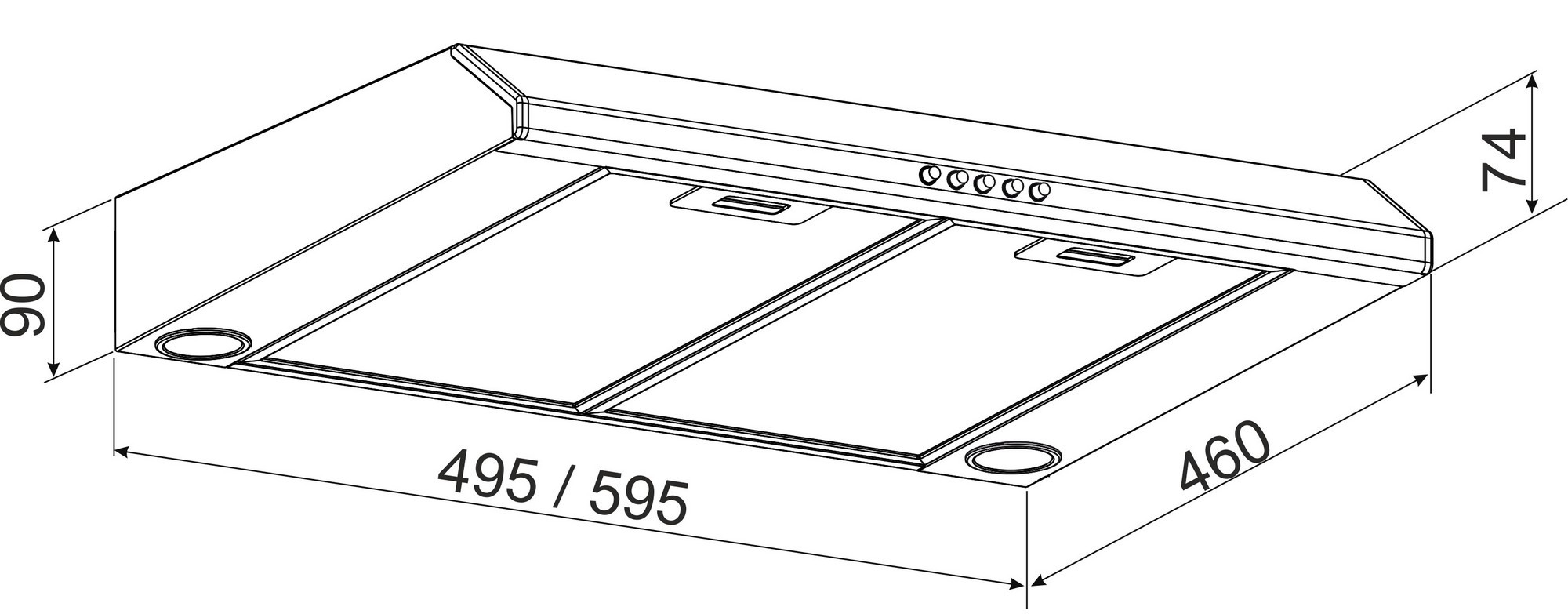 Granado Toses 1603-450 Inox Габаритні розміри