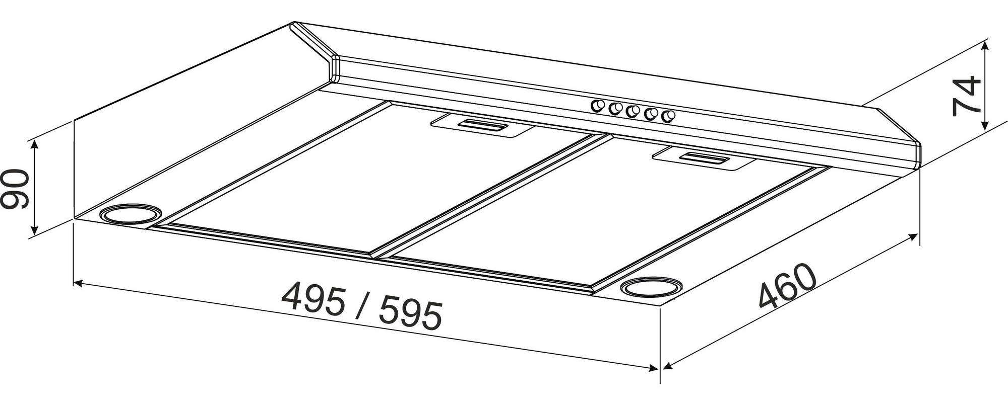 Granado Toses 1503-450 White Габаритні розміри