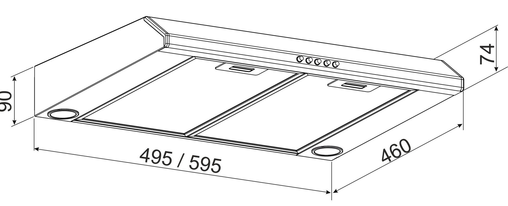 Granado Toses 1503-450 Inox Габаритні розміри