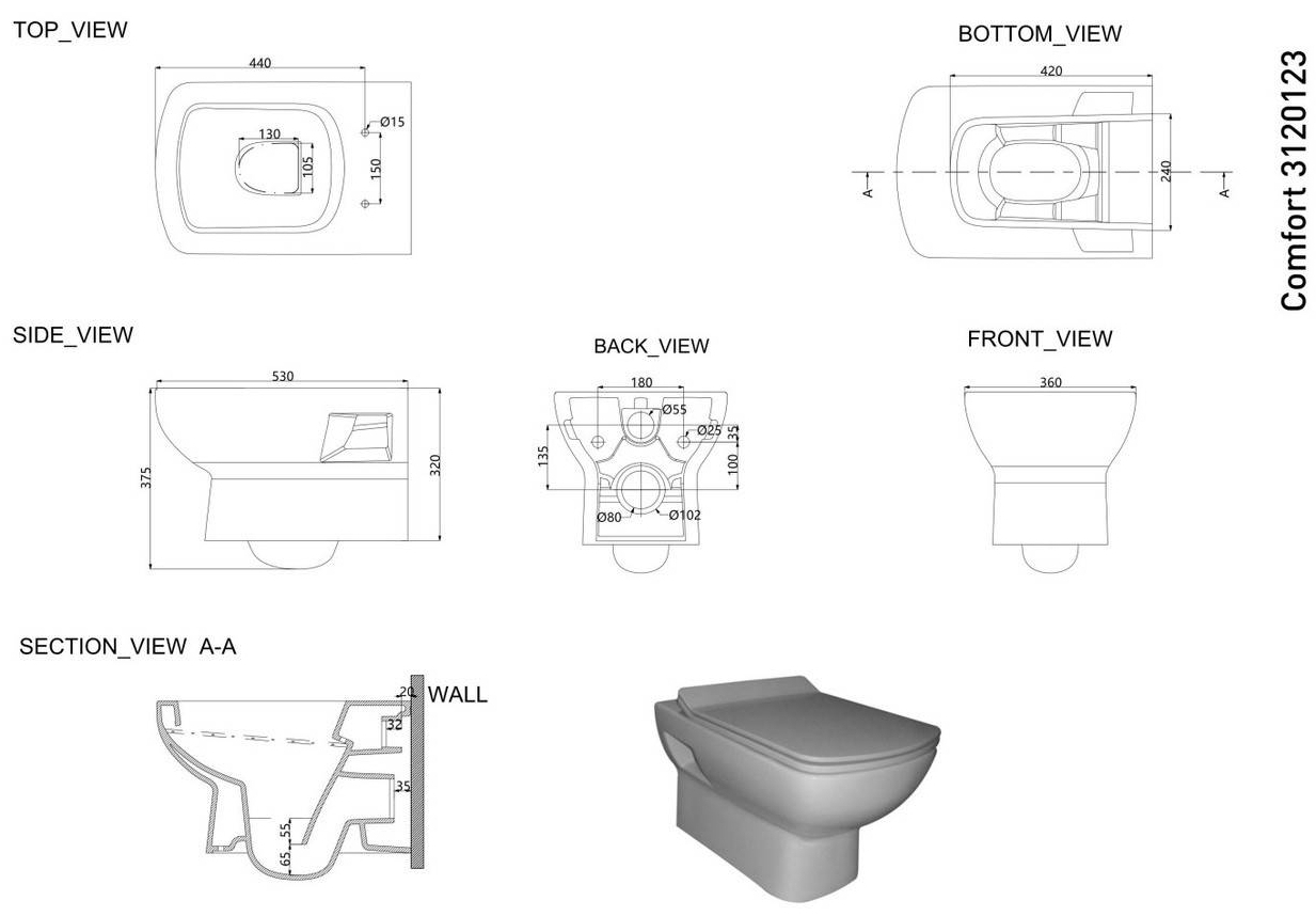 Devit 90.211 + Comfort New 3120123 Габаритные размеры