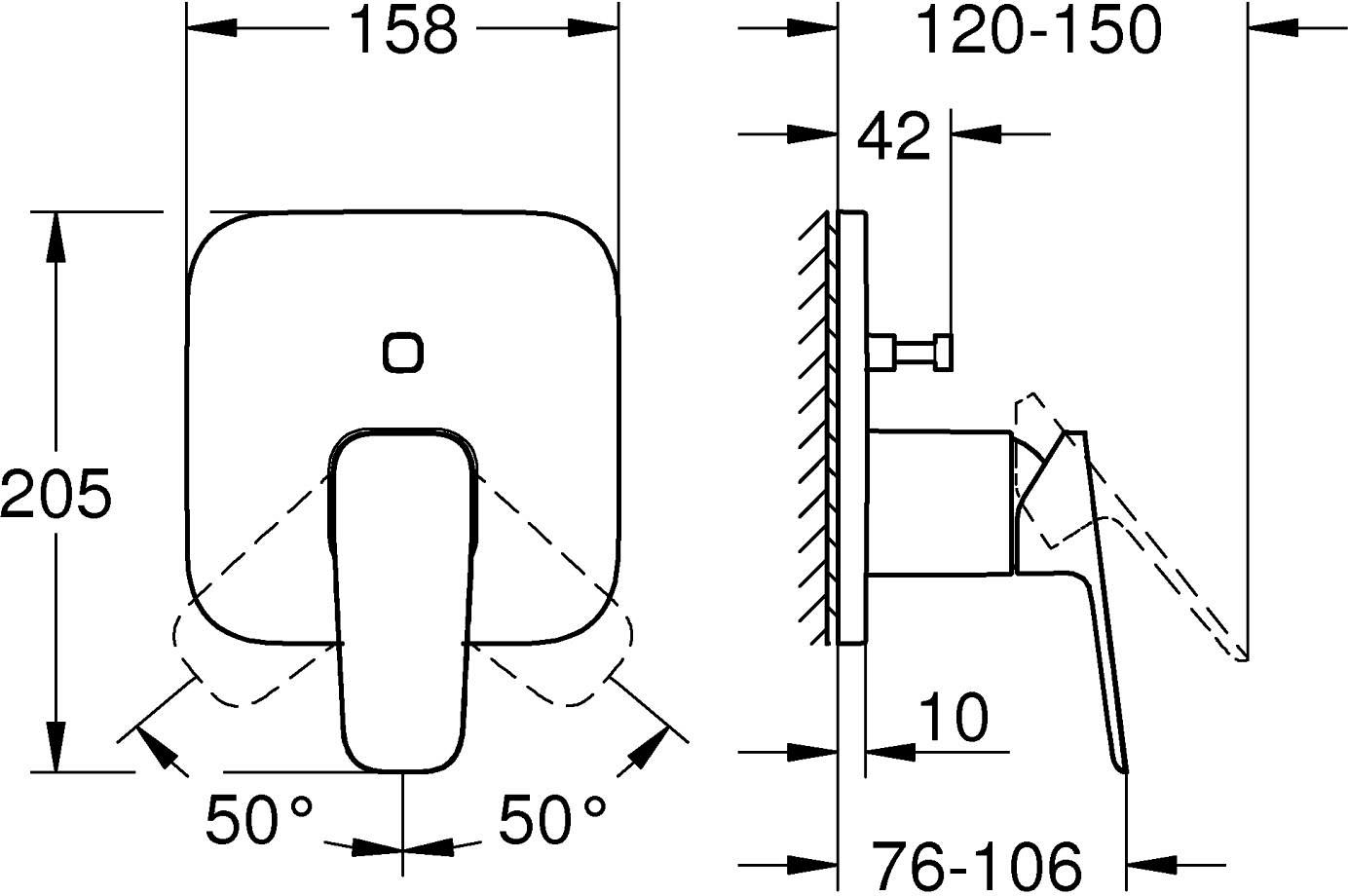 Grohe Cubeo 1017780000 Габаритні розміри