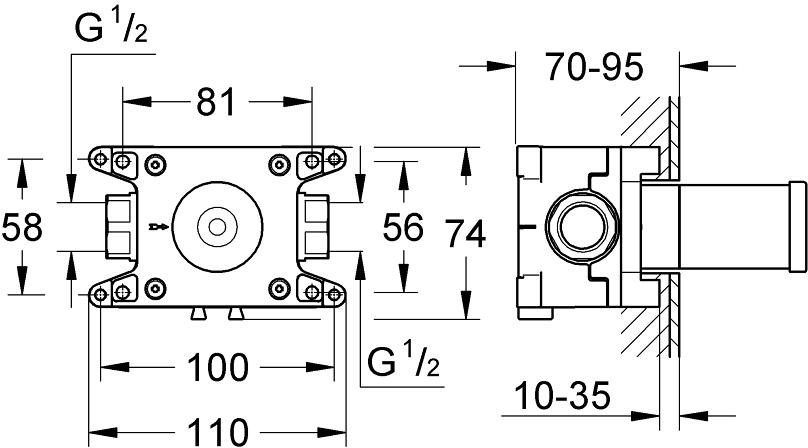 Grohe Rapido C 35028000 Габаритні розміри