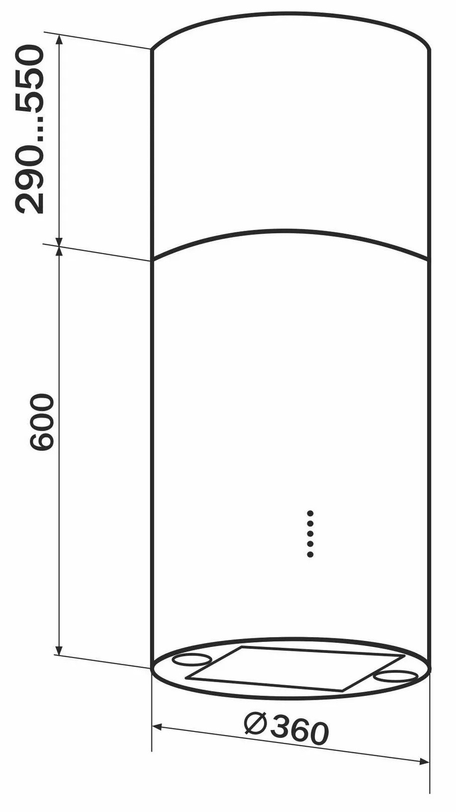 Granado Segovia 3604-1200 Black Габаритні розміри