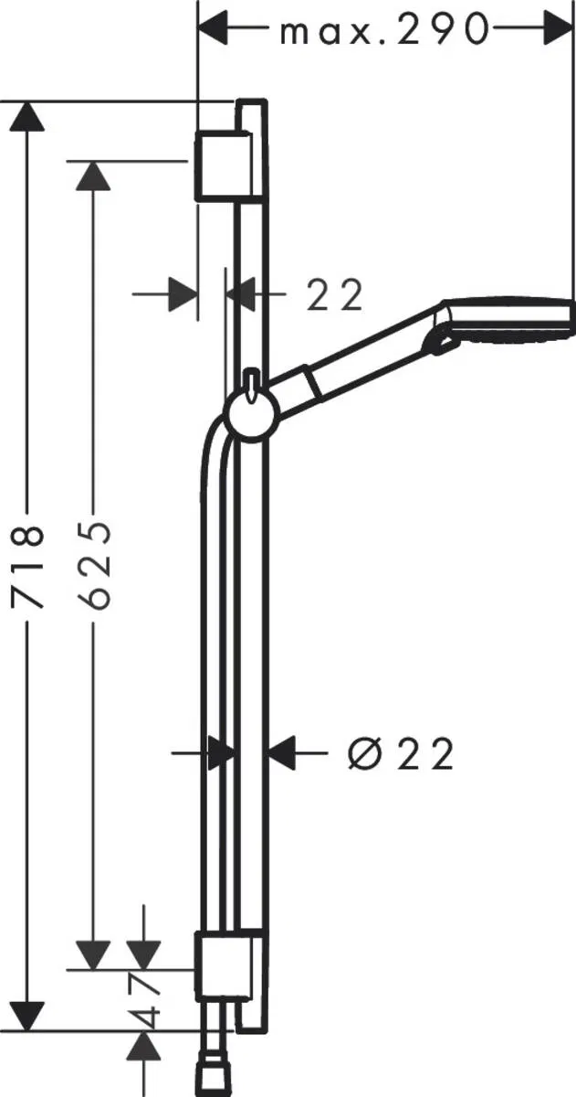 Hansgrohe Talis E 71760670+26423670 Габаритные размеры