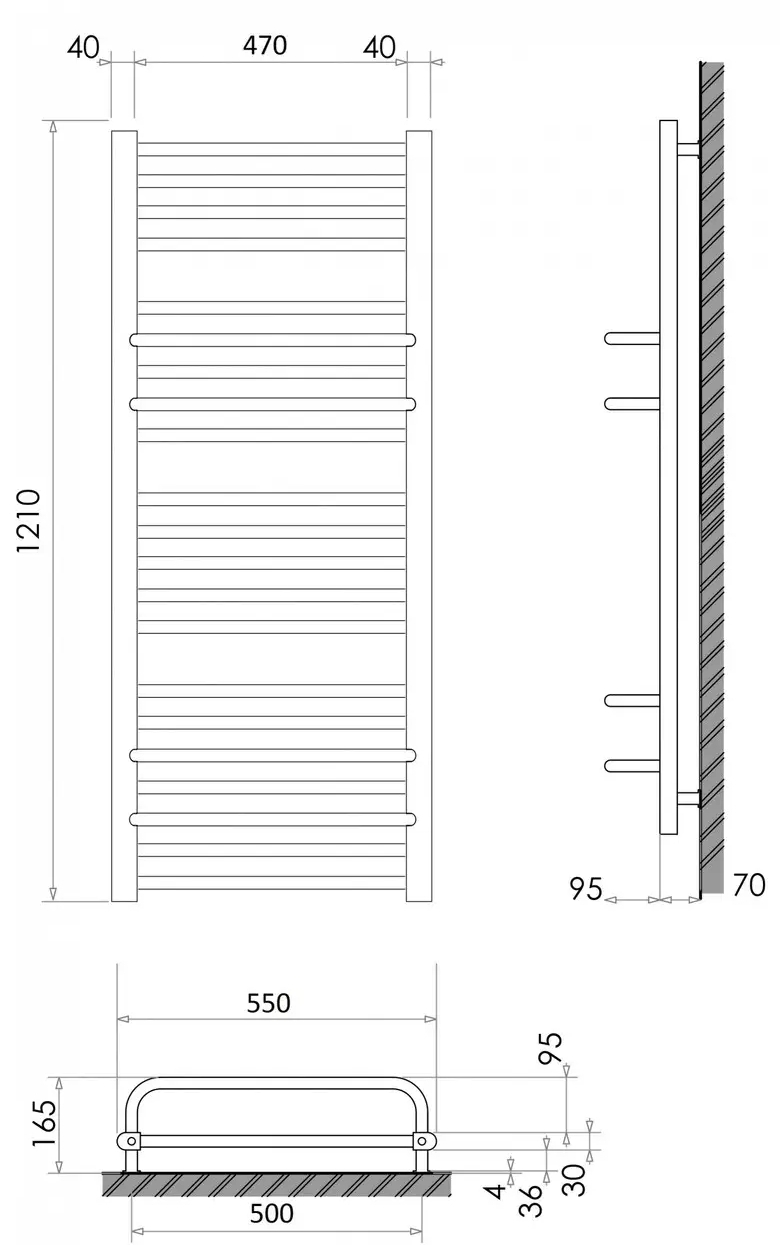 Hitzes WD 2150 біла Габаритні розміри