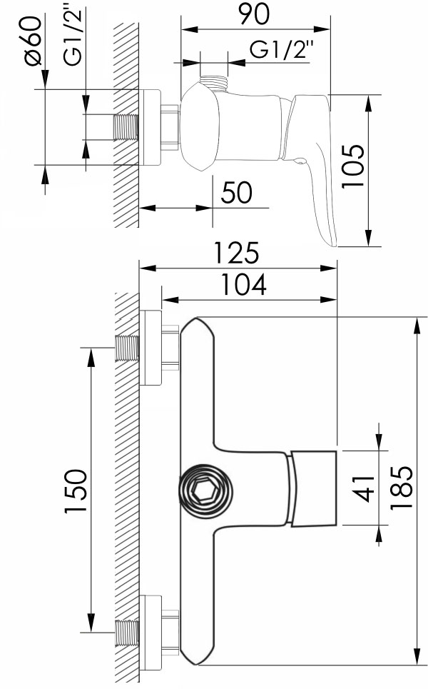 Imprese Kvet f03307201AA Габаритні розміри