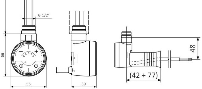 Terma MOA 400W (WEMOA04TCROM) Габаритні розміри