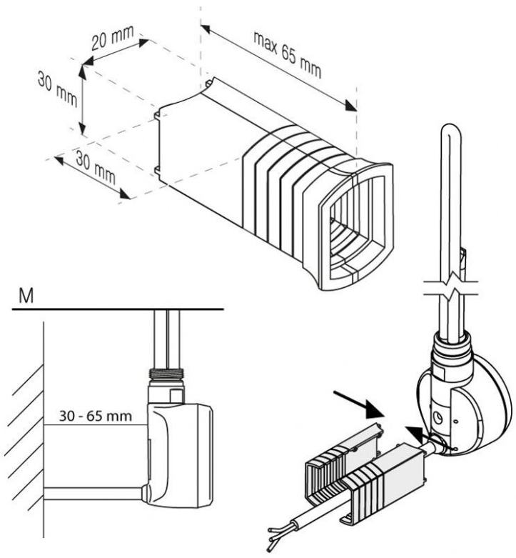 Terma MOA 400W (WEMOA04TCROM) Габаритні розміри