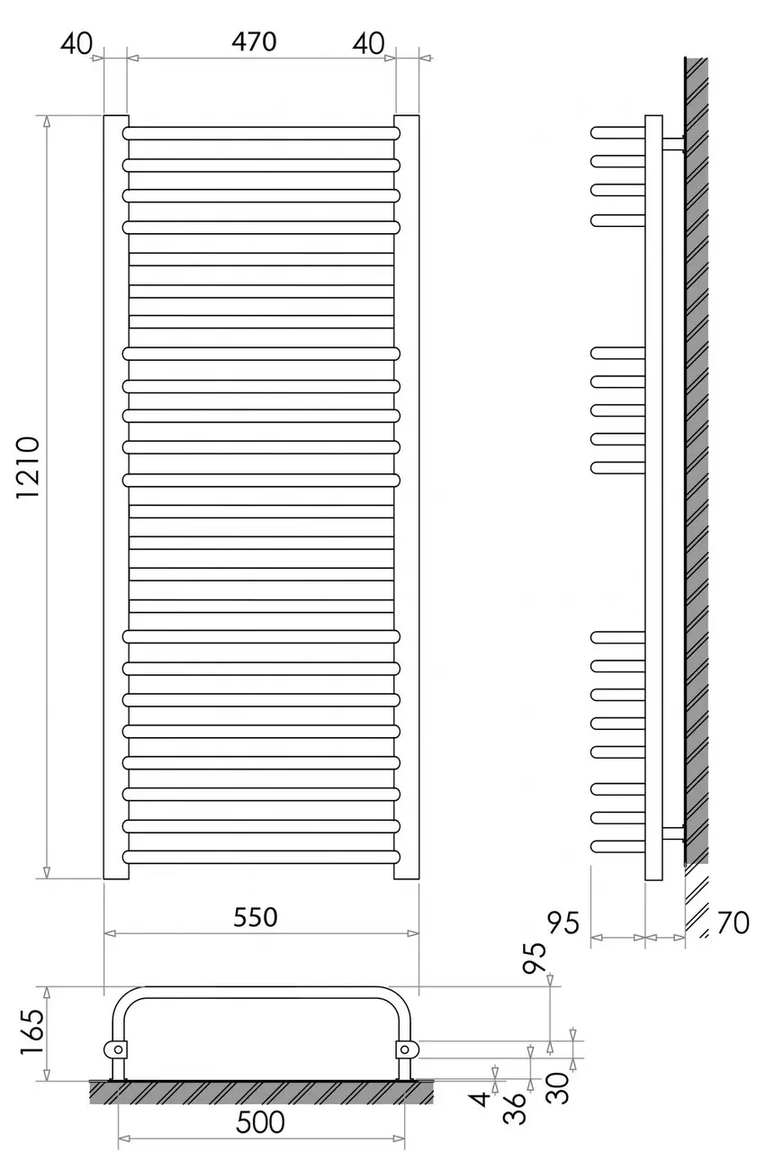 Hitzes WM 2450 біла Габаритні розміри