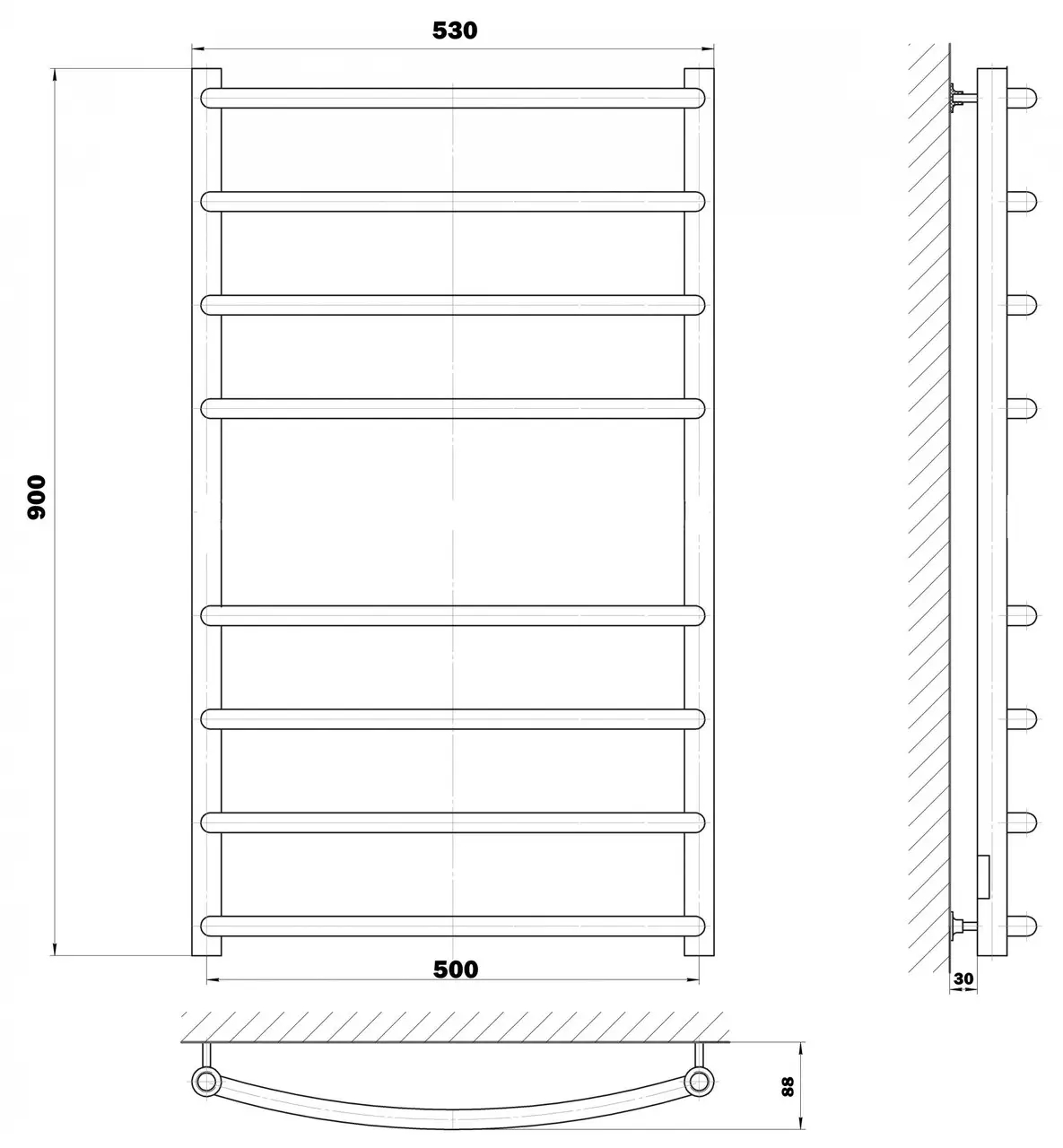 Hitzes WGI 850/3 Габаритные размеры