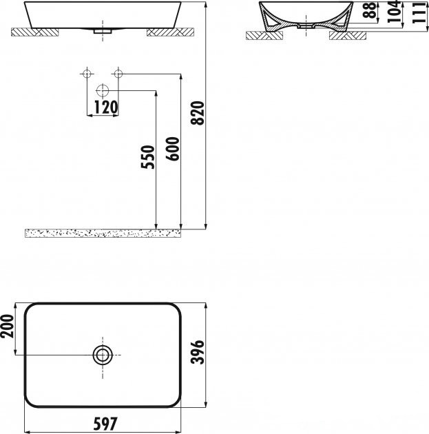 Creavit Ultra (UL060-00CB00E-0000) Габаритные размеры