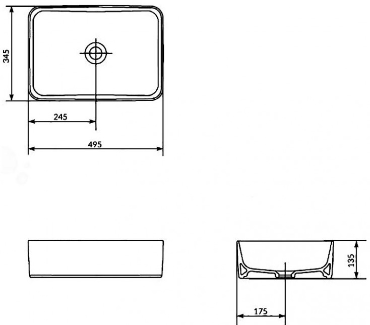 Cersanit Crea 50 (K114-001/CCWT1000333927) Габаритные размеры