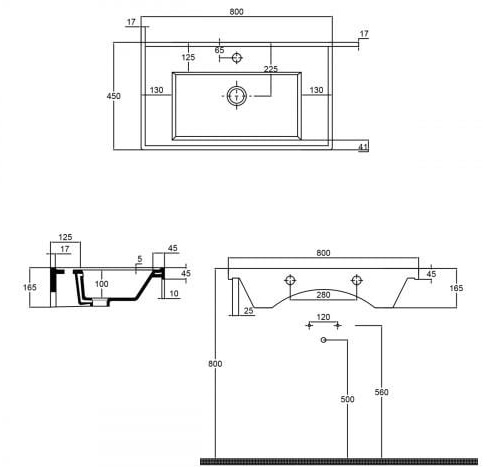 Quarter Bath New Line 80x45 (UV0000152) Габаритні розміри