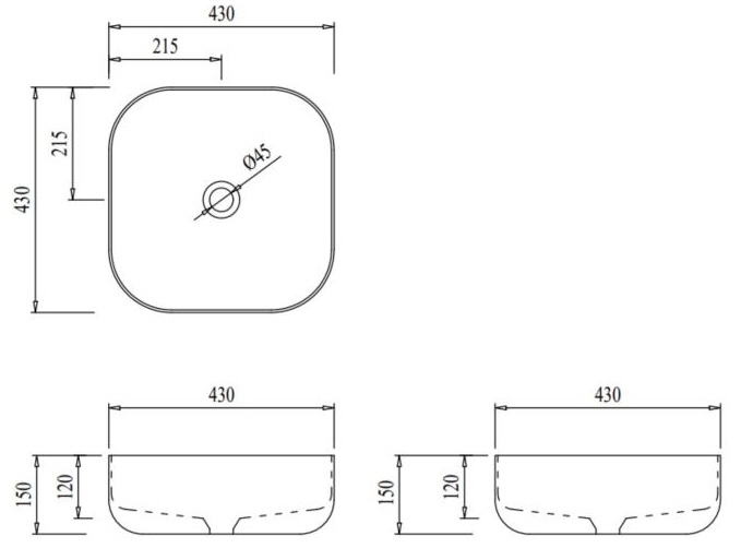 Q-Tap Kolibri White QT1011K396WN Габаритні розміри