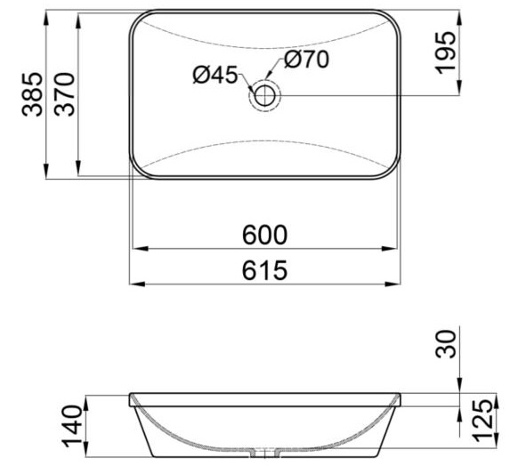 Q-Tap Scorpio White QT1411K491WN Габаритні розміри