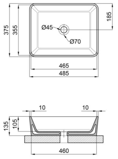 Q-Tap Tern Matt black QT172074MBMBN Габаритні розміри