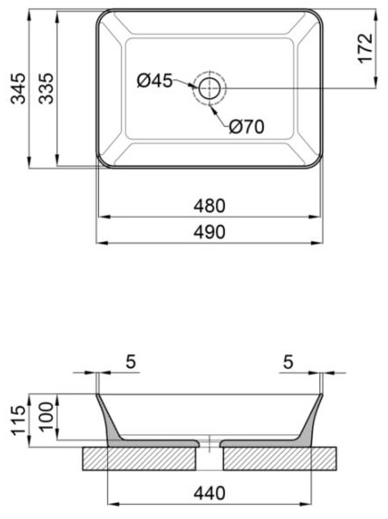 Q-Tap Virgo White QT18112261WN Габаритні розміри