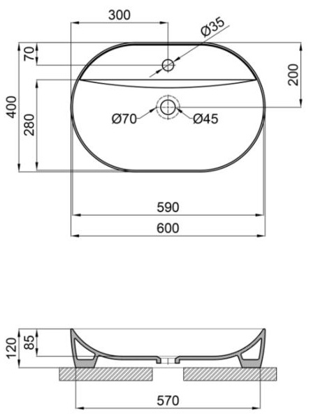 Q-Tap Scorpio Matt black QT142203MBMBN Габаритні розміри