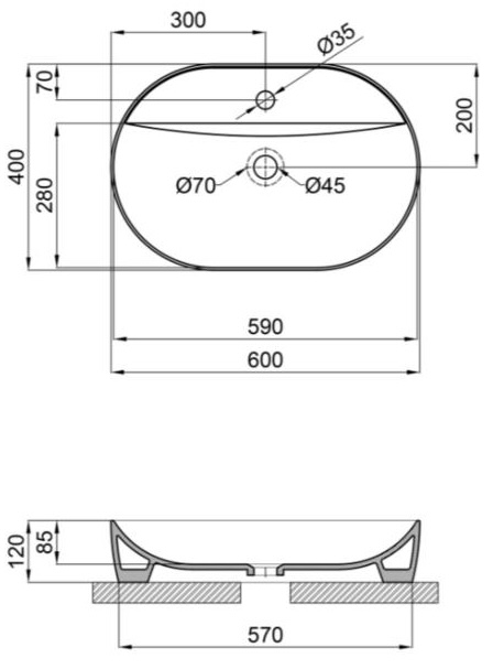 Q-Tap Scorpio White QT14112203WN Габаритні розміри