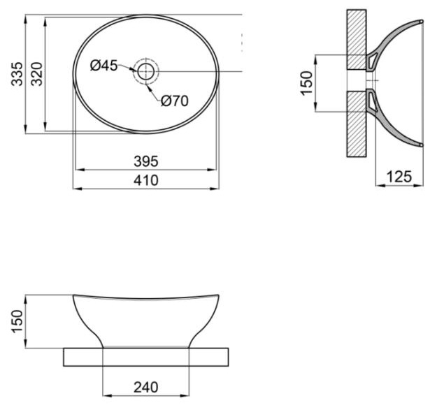 Q-Tap Dove Matt black QT063078MBMBN Габаритні розміри