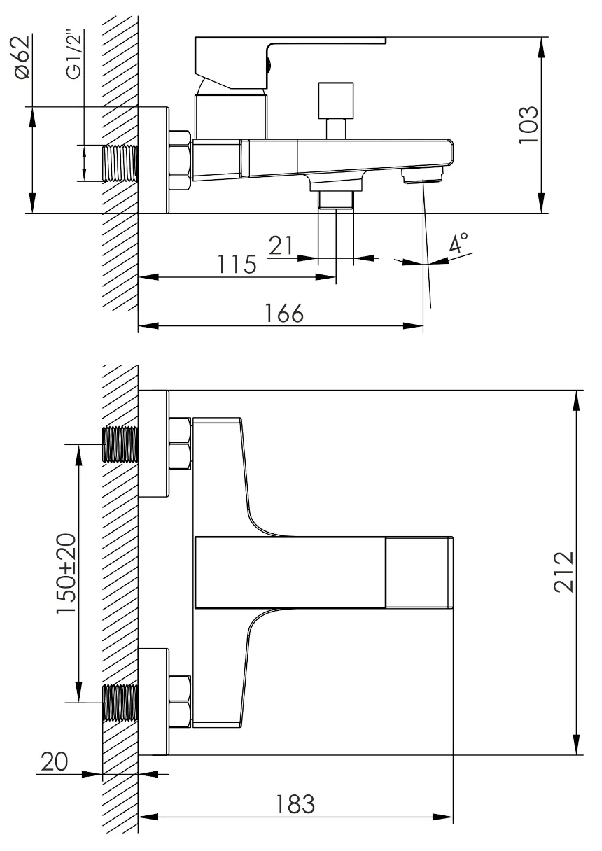 Imprese Violik f03210801AA Габаритные размеры